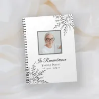 Winter Snowflakes Celebration of Life Funeral Notebook