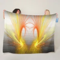 Lightning abstract - fractal  fleece blanket