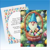 Charming Gnome & Basket Easter Egg Hunt Invitation