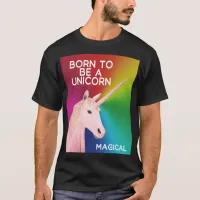 Born to Be a Unicorn Statue Head Magical Rainbow T-Shirt