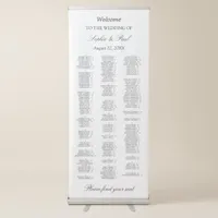 Alphabetical 180 Guest Welcome Seating Chart Retractable Banner