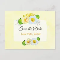 Pretty Yellow Daffodil Flowers Save the Date Postcard
