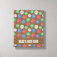 Beer Drinker Bottle Caps Print Man Cave