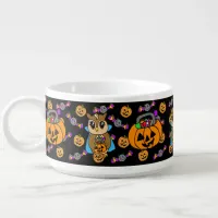 Halloween Candy Bowl, Bats, Pumpkins and Candy Bowl