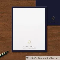 Sophisticated Gold Justice Scale Law Firm Letterhead