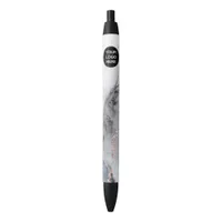 Chic Watercolor White and Rose Gold Agate Business Black Ink Pen