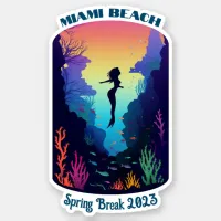 Miami Beach Spring Break 2023 Mermaid Reef Sticker