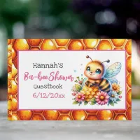 Honey bee themed Girl's Baby Shower Welcome Guest Book