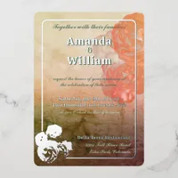 Flourished Timeless Romantic Exquisite Silver Foil Invitation