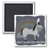 Funny Sad Emo Unicorn Magnet