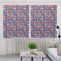 Colorful Squares Blackout Curtains