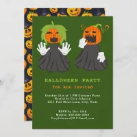 Jack o' Lantern Ghouls Pumpkins Halloween Party Invitation