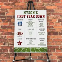 1st Birthday Milestone Football | First Year Down Foam Board