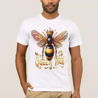 Majestic Queen Bee Illustration Featuring a Crown  T-Shirt