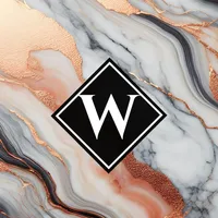 W2A Elegant Rose Gold Black Marble