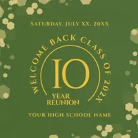 EO Green & Gold School College Class Reunion Party Gifts & Supplies
