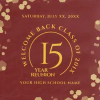 Red & Gold School College Class Reunion Paper Cups