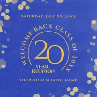 EO Blue & Gold School College Class Reunion Party Gifts & Supplies