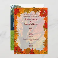 Autumn Leaves and Meadow of Love Wedding Invitation