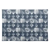 Bold Caribbean Tribal Mudcloth: Navy Blue& White,  Cloth Placemat