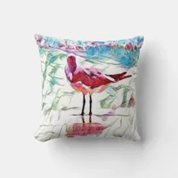 Coastal Beach Bird Throw Pillow