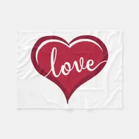 love in heart valentines fleece blanket