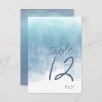 Watercolor Reflections Table Number Blue ID774