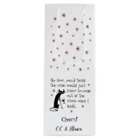 Wine Should Know Funny Quote with Cat Wine Gift Bag