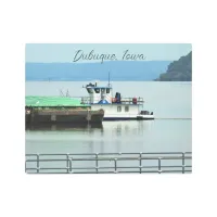 Dubuque, Iowa Pusher Boat on the Mississippi River Metal Print