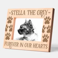 Pet Memorial Paw Prints Furever in Our Hearts Etched Frames