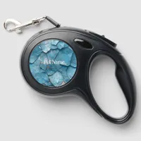 Chic Artistic Geometric Optical Illussion Blue Retractable Pet Leash