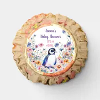 Baby Penguin in Flowers It's a Girl | Baby Shower Reese's Peanut Butter Cups