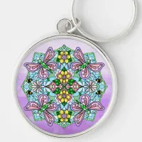 Butterfly Mandala Whimsical Hand Drawn  Keychain