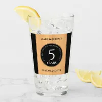 Elegant 5th Wood Wedding Anniversary Celebration Glass