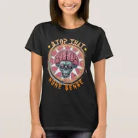 Girls' Quirky Brain Skull T-Shirt - Gothic Humour