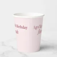 Charcuterie and Wine 50th Birthday Blush Paper Cups