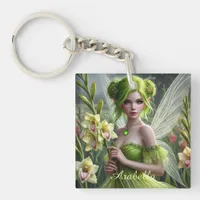 Beautiful August Fairy in Gladioli Keychain