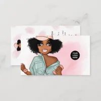 Fashionable Afro Fitness Instructor Girl Business  Business Card