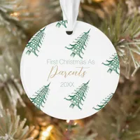 Green  Pagoda Christmas Tree "First Christmas as" Ornament