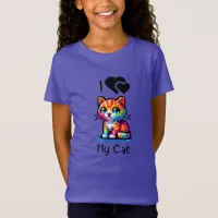 I Love My Cat | Pixel Art  T-Shirt