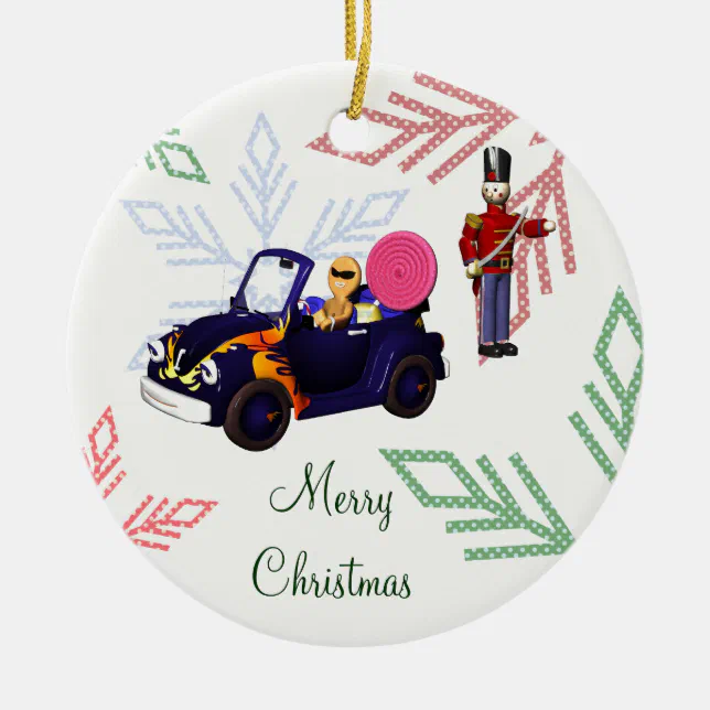 Gingerbread Cruising Ceramic Ornament