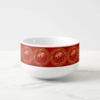 Chinese Zodiac Dragon Red/Gold ID542 Soup Mug