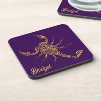 Boho Scorpio Decorative Personalised Beverage Coaster