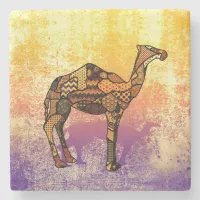 Abstract Collage Ozzy the Camel ID102 Stone Coaster