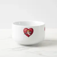 Cupid on Red Heart Soup Mug