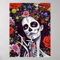 Day of the Dead AI generated art Poster