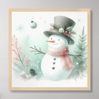 Christmas Snowman Framed Poster