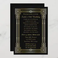 Roaring 20s art deco great gatsby invitation