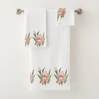 Blush Pink Iris Bath Towel Set