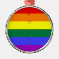 LGBT Pride Rainbow Flag Metal Ornament